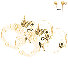 13 mm Handschellen-Ohrringe aus Sterlingsilber (weiß- oder gelbvergoldet)