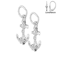 14K or 18K Gold Anchor With Rope Earrings