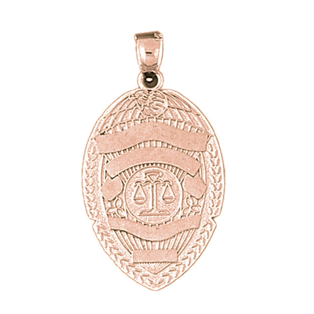 14K or 18K Gold Police Badge Pendant