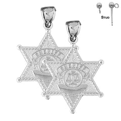 14K or 18K Gold Sheriff Badge Earrings