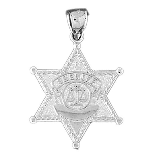 14K or 18K Gold Sheriff Badge Pendant