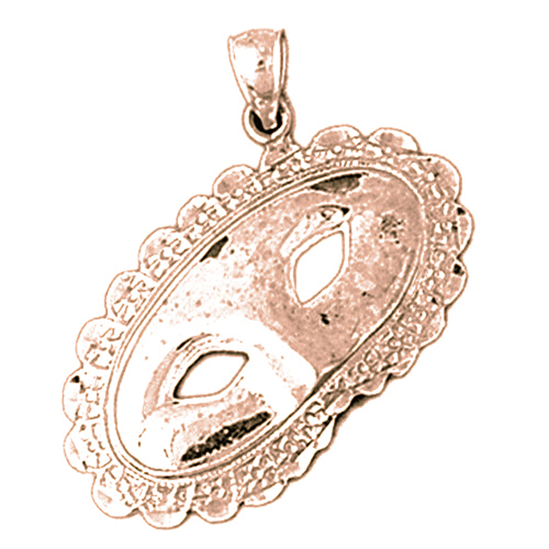 14K or 18K Gold Lace Masquerade Mask Pendant