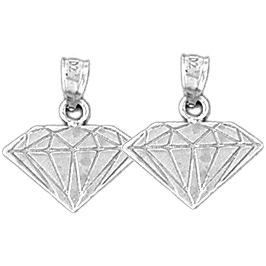 Sterling Silver 18mm Diamond Earrings