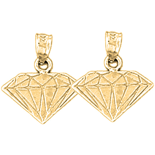 Yellow Gold-plated Silver 18mm Diamond Earrings