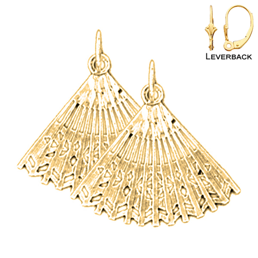 14K or 18K Gold Fan Earrings