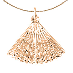 14K or 18K Gold Fan Pendant