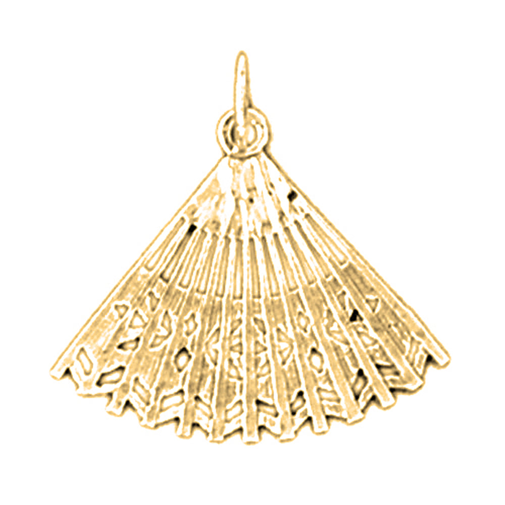 14K or 18K Gold Fan Pendant