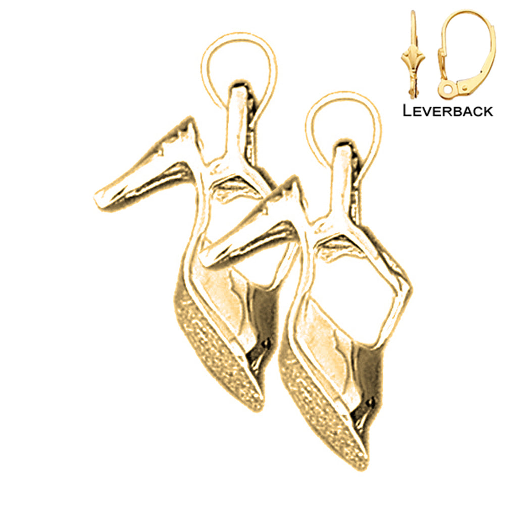 14K or 18K Gold 3D High Heel Earrings