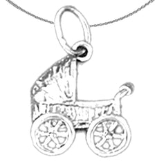 14K or 18K Gold Baby Carriage Pendant