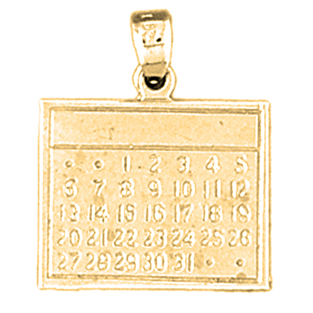 14K or 18K Gold Calendar Pendant