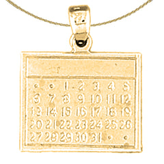 14K or 18K Gold Calendar Pendant