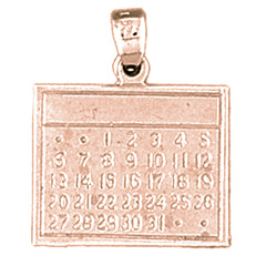 14K or 18K Gold Calendar Pendant