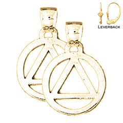 14K or 18K Gold Triangle in Circle Earrings