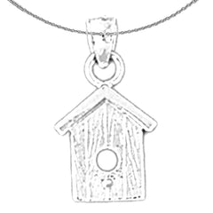 14K or 18K Gold Bird House Pendant