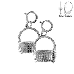 14K or 18K Gold 3D Basket Earrings