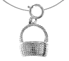 14K or 18K Gold 3D Basket Pendant