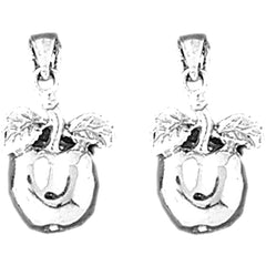 Sterling Silver 23mm Apple Earrings