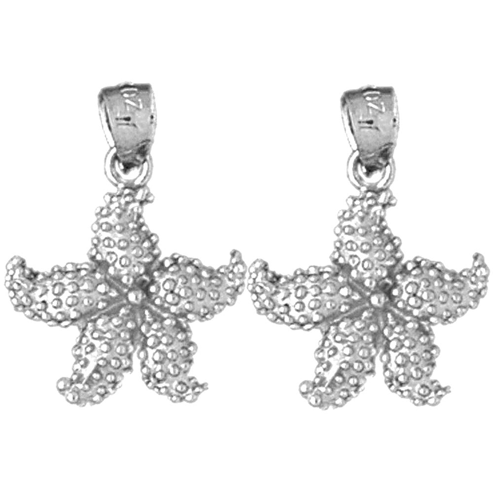 14K or 18K Gold 20mm Starfish Earrings