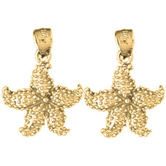 Yellow Gold-plated Silver 20mm Starfish Earrings