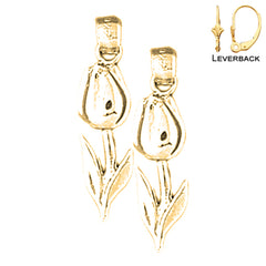 14K or 18K Gold Tulip Flower Earrings