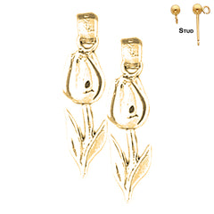 14K or 18K Gold Tulip Flower Earrings