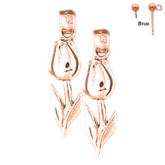 14K or 18K Gold Tulip Flower Earrings