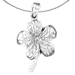 14K or 18K Gold Hibiscus Flower Pendant