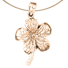 14K oder 18K Gold Hibiskusblüten Anhänger