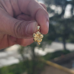 14K or 18K Gold Hibiscus Flower Pendant