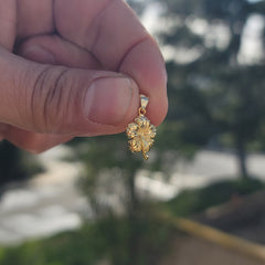 14K or 18K Gold Hibiscus Flower Pendant