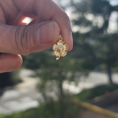 14K or 18K Gold Hibiscus Flower Pendant