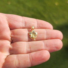 14K or 18K Gold Hibiscus Flower Pendant