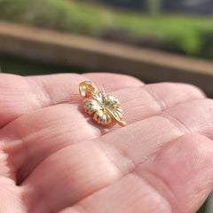 14K or 18K Gold Hibiscus Flower Pendant