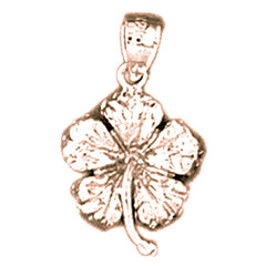 14K or 18K Gold Hibiscus Flower Pendant