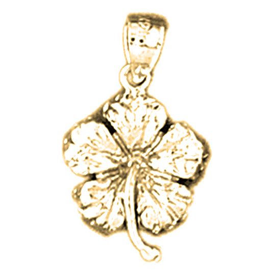 14K or 18K Gold Hibiscus Flower Pendant