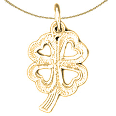 14K or 18K Gold 4 Heart Shamrock Pendant