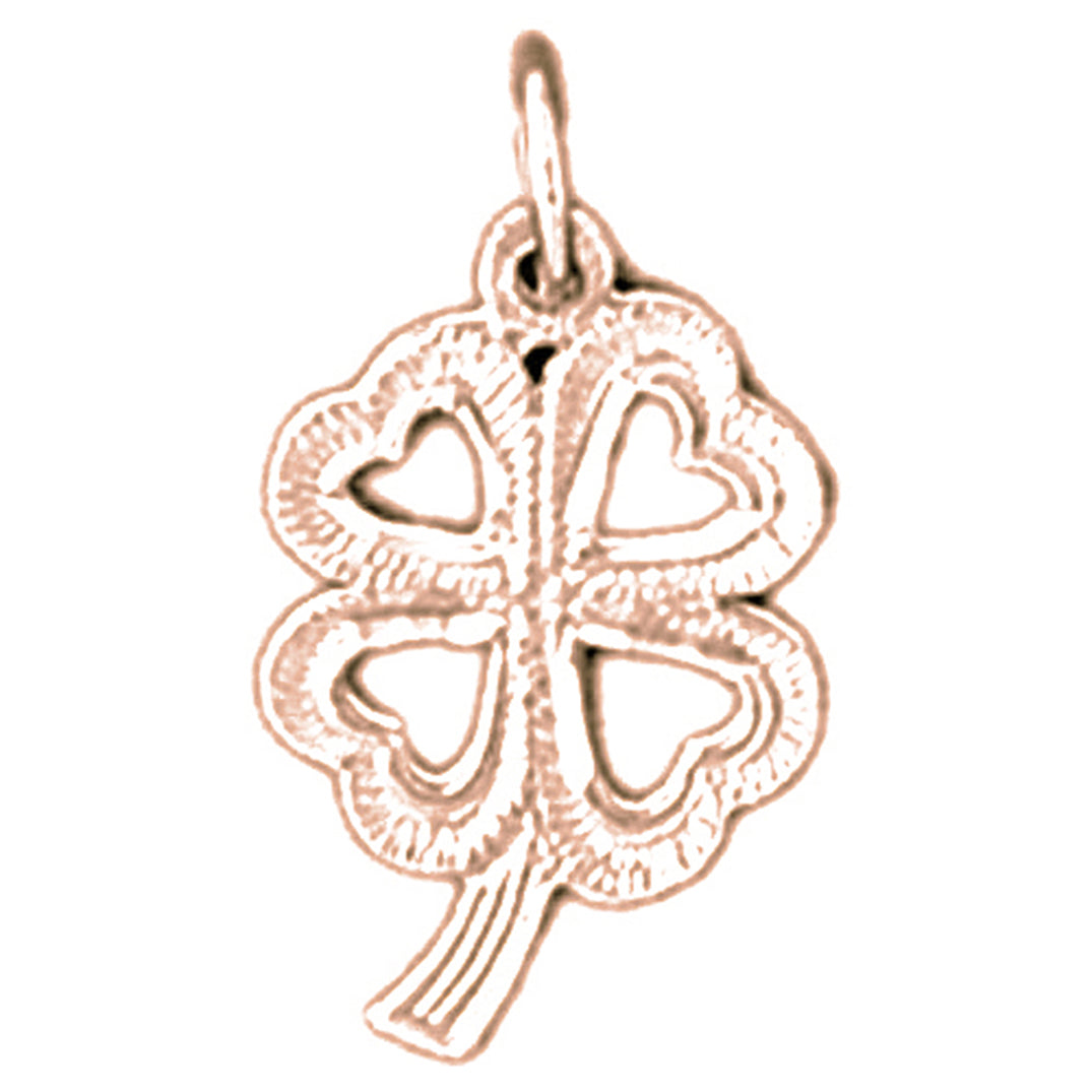 14K or 18K Gold 4 Heart Shamrock Pendant