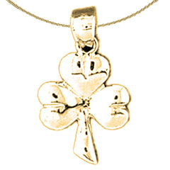 14K or 18K Gold 3 Clove Shamrock Pendant