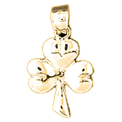 14K or 18K Gold 3 Clove Shamrock Pendant