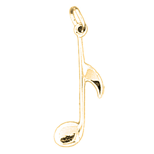 14K or 18K Gold Quaver Musical Symbol Pendant