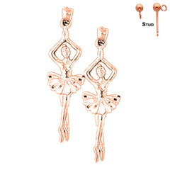 14K or 18K Gold Fifth Position Ballerina Earrings