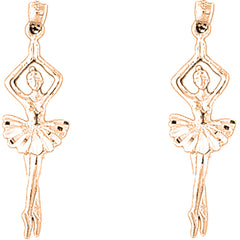 14K or 18K Gold 40mm Fifth Position Ballerina Earrings