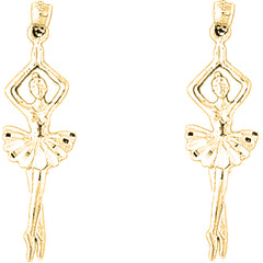 14K or 18K Gold 40mm Fifth Position Ballerina Earrings