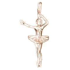 14K or 18K Gold Third Position Ballerina Pendant