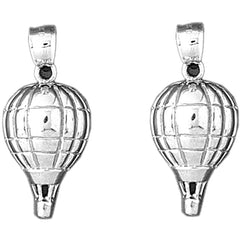 Sterling Silver 31mm Hot Air Balloon Earrings