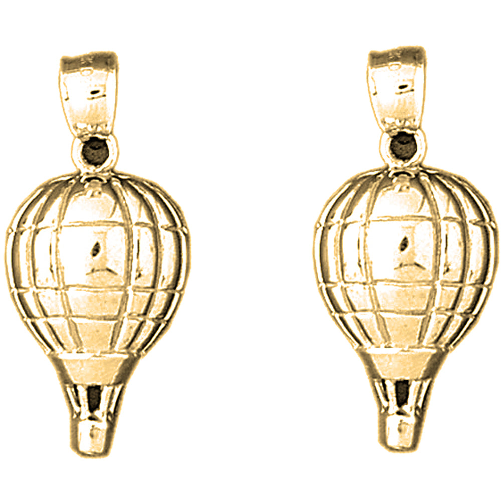 Yellow Gold-plated Silver 31mm Hot Air Balloon Earrings