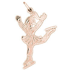 14K or 18K Gold Ice Skater Pendant