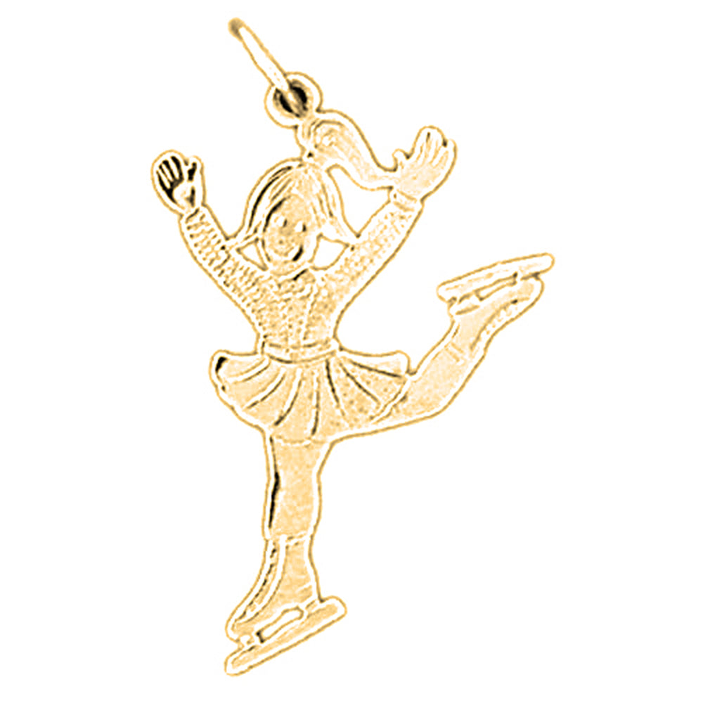 14K or 18K Gold Ice Skater Pendant