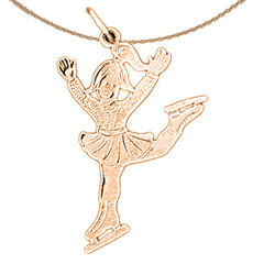 14K or 18K Gold Ice Skater Pendant