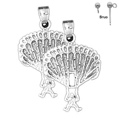 Sterling Silver 27mm Parachute Earrings (White or Yellow Gold Plated)